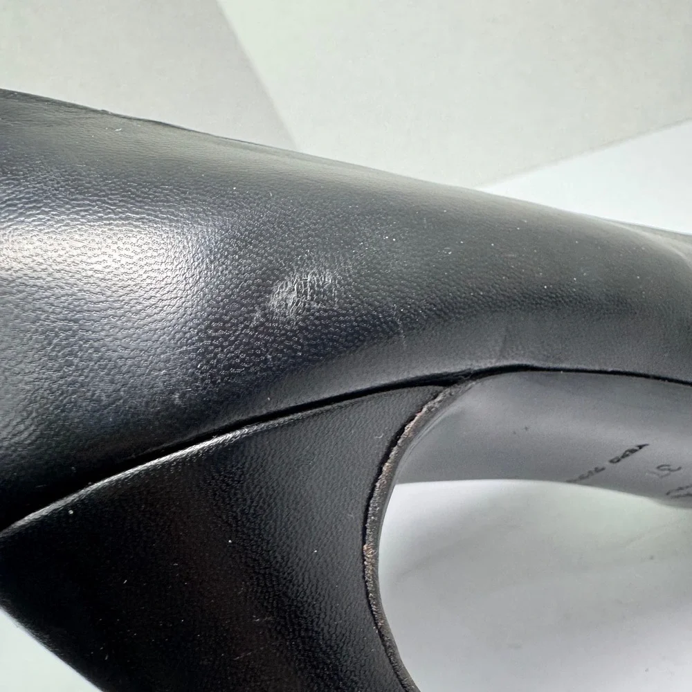 Prada Black Leather Pointed Toe Stiletto High Heel Pumps Made in Italy Women's - Picture 6 of 11